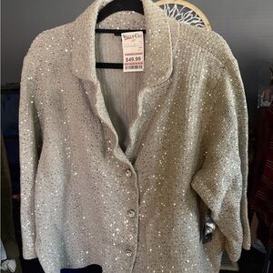 ECI Silver Sequin Cardigan